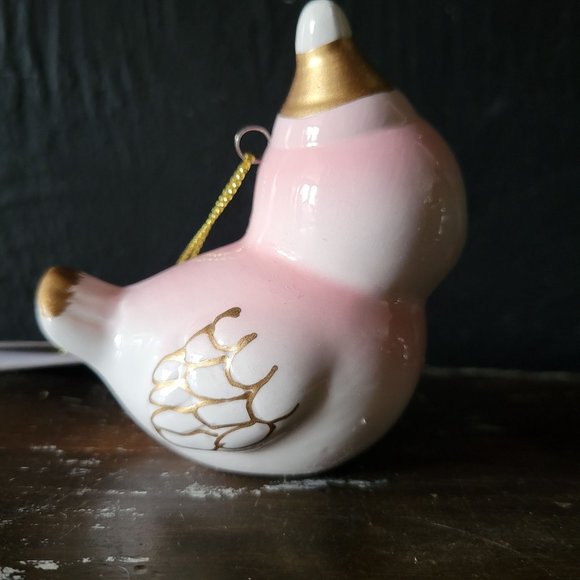 NWT Wondershop Target Ceramic Retro Bird Pink Christmas Tree Ornament New - Picture 3 of 4